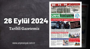 Ünye Sosyal Gazetesi – 26 Eylül 2024