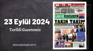 Ünye Sosyal Gazetesi – 23 Eylül 2024