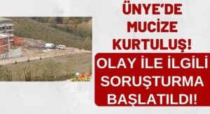 Ünye’de Mucize Kurtuluş! İnşaattan Düştü