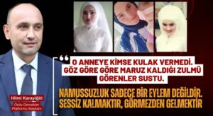 Ordu Dernekler Platformu Başkanı Hilmi Karayiğit: “Herkes sustu ve bir kadın kendini yok etti”
