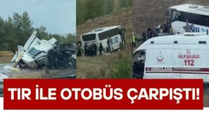 3’ü Ağır 18 Yaralı! Tır İle Otobüs Çarpıştı!
