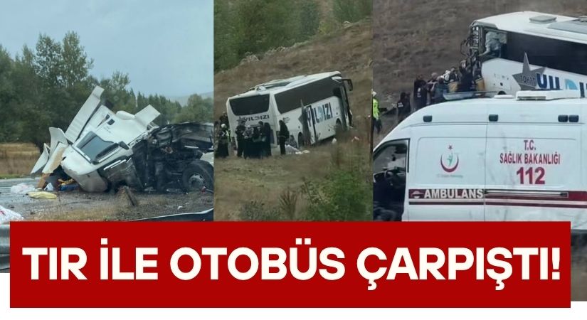3’ü Ağır 18 Yaralı! Tır İle Otobüs Çarpıştı!