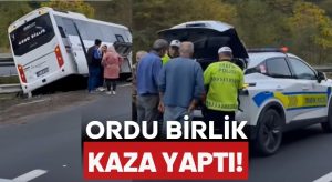 Ordu Birlik Yolcu Otobüsü Kaza Yaptı!