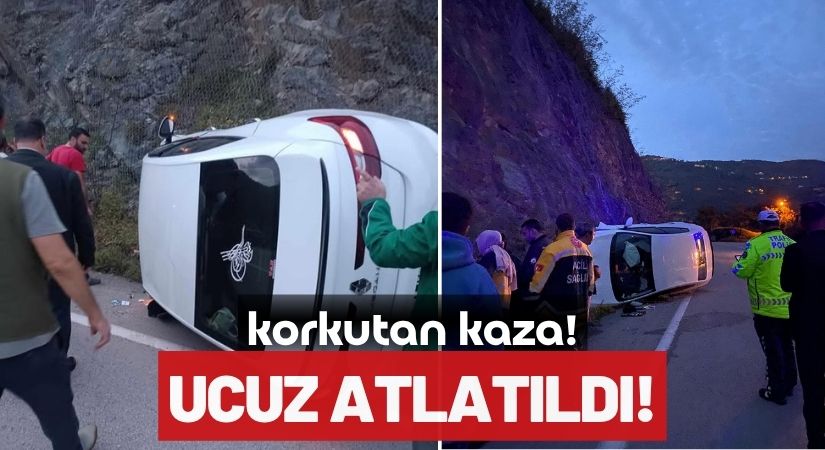 Çatalpınar-Kabataş Yolunda Maddi Hasarlı Trafik Kazası