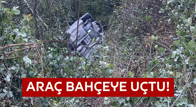 Yoldan Çıkan Otomobil Bahçeye Uçtu!