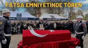Fatsa İlçe Emniyet Müdürlüğü’nde Polis Memuru Tuncay Ebrinç’e Duygusal Veda