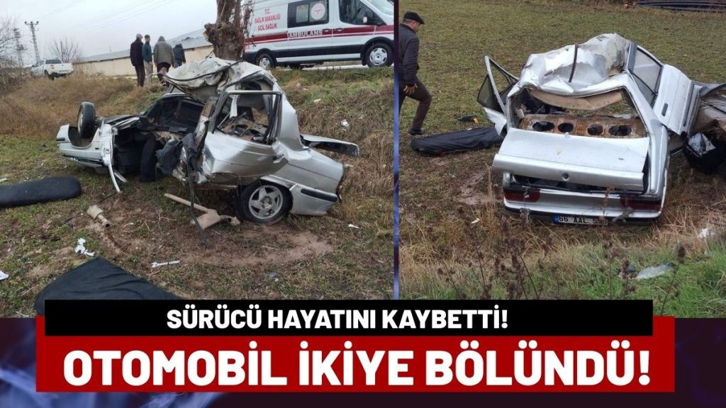 Katliam Gibi Kaza: Otomobil Ağaca Çarparak İkiye Bölündü!
