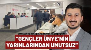 Başkan Pekdemir: “Ünye’de Gelecek Göremeyen Gençler Şehri Terk Ediyor”