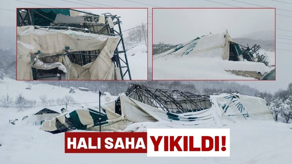Ordu’da Kış Çetin Geçiyor! Kapalı Halı Saha Kar Yüküne Dayanamadı, Yıkıldı