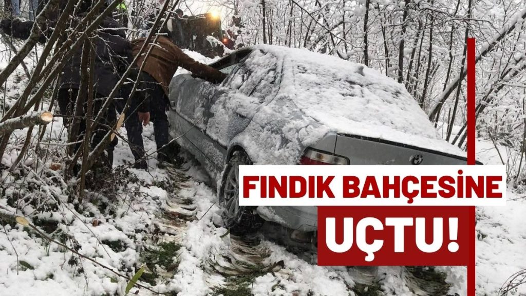 Korgan’da Otomobil Fındık Bahçesine Yuvarlandı