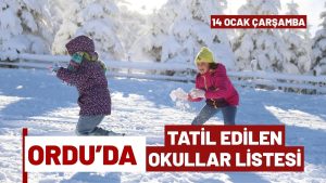 Ordu’da 14 Ocak 2026 Çarşamba Okullar Tatil mi? İlçe İlçe Son Durum Akkuş Mesudiye Çaybaşı Ünye Fatsa Okul tatil mi – Ordu Valiliği Açıklaması