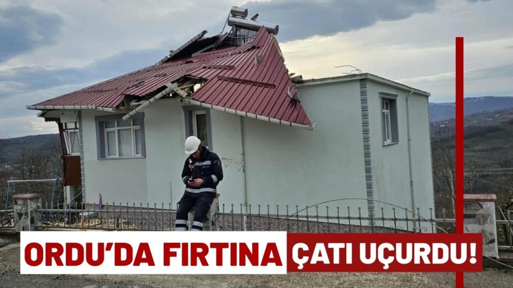 Ordu’da Fırtına Kabusu: Kumru’da Binanın Çatısı Kağıt Gibi Uçtu!
