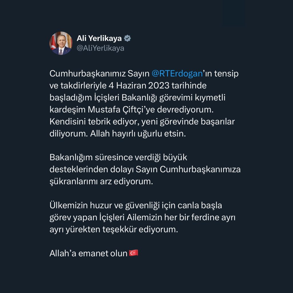 ali yerlikaya bakan111