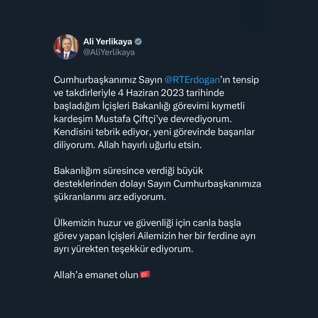 ali yerlikaya bakan111