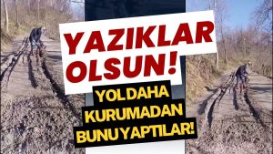 Ordu’da Yeni Dökülen Beton Yola Böyle Zarar Verildi!