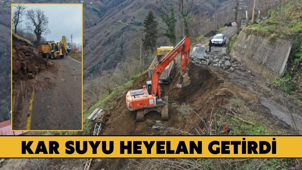 Ordu’da Kar Suları Heyelana Neden Oldu, Yollar Kısa Sürede Açıldı