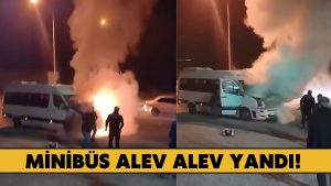 Ordu’da Gece Minibüs Yangını Korkuttu!