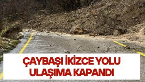 Çaybaşı İkizce Yolu’nda Heyelan! Ulaşım Durdu!