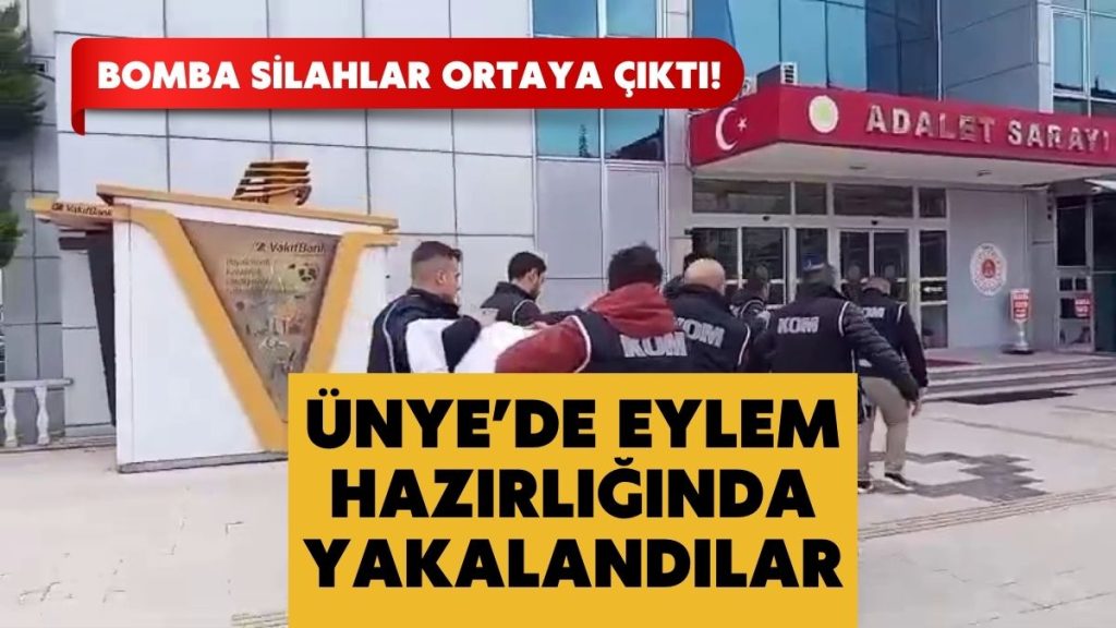 Ünye’de Eylem Hazırlığındaki Şüpheliler Bomba ve Silahlarla Yakalandı