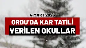 Ordu’da Bazı Okullara Kar Tatili Verildi! 4 Mart 2026