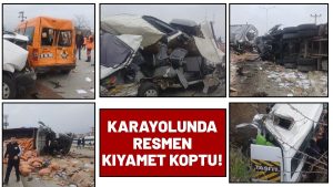 Savaş Alanına Döndü! 19 Yaralı! Freni Boşalan Tır 6 Aracı Ezdi Geçti!