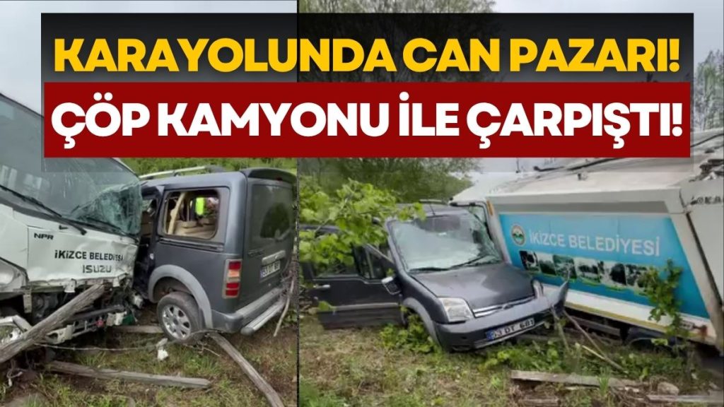 Ünye-İkizce Yolunda Feci Kaza: Çöp Kamyonu ile Otomobil Çarpıştı, Yaralılar Var!