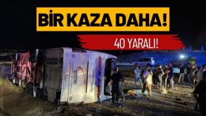 Yolcu Otobüsü Şarampole Yuvarlandı: 40 Yaralı