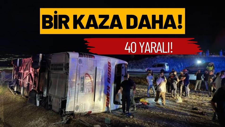 Yolcu Otobüsü Şarampole Yuvarlandı: 40 Yaralı