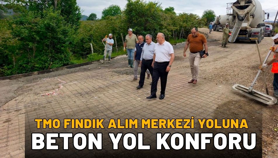 Ünye’de TMO Yoluna Beton Hamlesi: Fındık Sezonuna Hazırlık Sürüyor