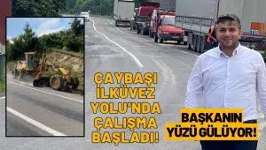 Çaybaşı-İlküvez Yolunda Asfalt Çalışmaları Başladı