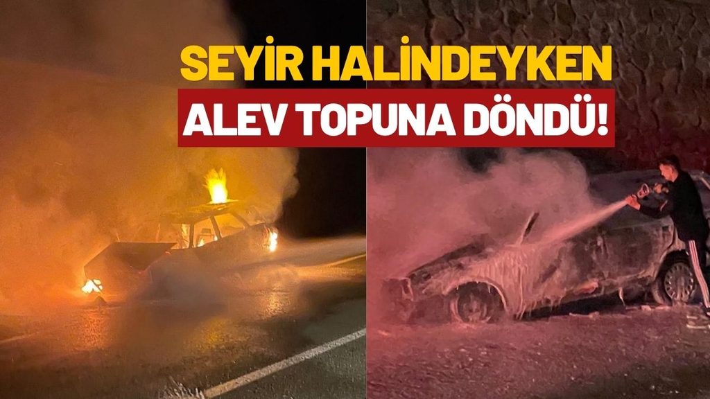 Seyir Halinde Alev Alev Yanan Otomobil Korkuttu!
